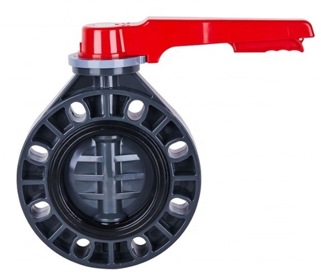 ABS Handle UPVC Wafer Type Butterfly Valve para aplicações OEM e industriais