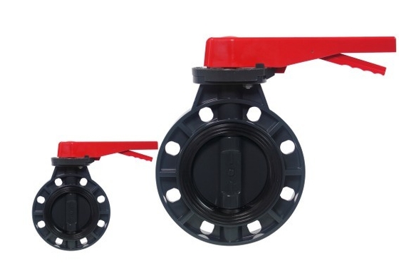 ABS Handle UPVC Wafer Type Butterfly Valve para aplicações OEM e industriais