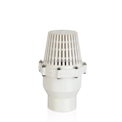 Válvula de pé de bomba de água de UPVC industrial com manobra do pedal do pé em cinza branco