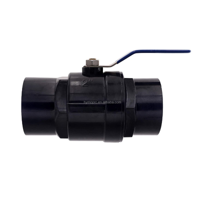 Personalize a válvula de bola de plástico de PVC de cor preta de 1,5 polegadas com serviço e material OEM