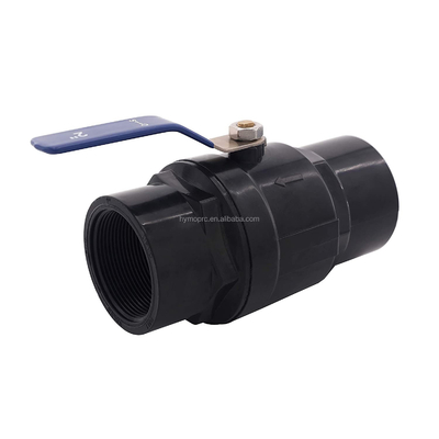 Personalize a válvula de bola de plástico de PVC de cor preta de 1,5 polegadas com serviço e material OEM