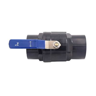 Personalize a válvula de bola de plástico de PVC de cor preta de 1,5 polegadas com serviço e material OEM
