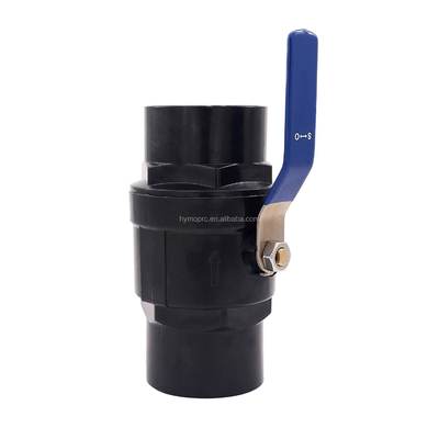 Personalize a válvula de bola de plástico de PVC de cor preta de 1,5 polegadas com serviço e material OEM