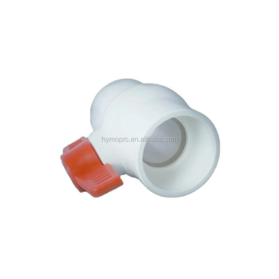 ASTM DIN Válvula de esfera de PVC branco padrão em todos os tamanhos com tamanho de 1,5 polegada e alça vermelha