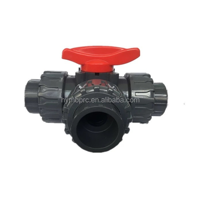 Fabricação de encanamento de plástico 2 polegadas 3 Way PVC válvula de esfera com pressão do extremo da tomada 1.0MPA
