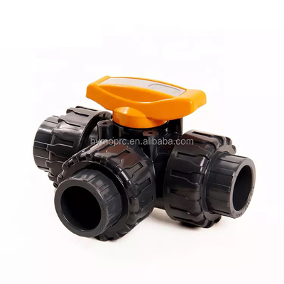Fabricação de encanamento de plástico 2 polegadas 3 Way PVC válvula de esfera com pressão do extremo da tomada 1.0MPA