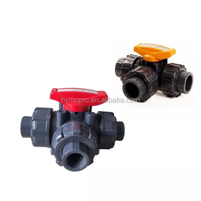 Fabricação de encanamento de plástico 2 polegadas 3 Way PVC válvula de esfera com pressão do extremo da tomada 1.0MPA