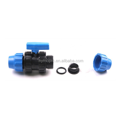 PP 1/2&quot;-4&quot; Sistema de irrigação de cor azul Agricultura Fabricação válvula de compressão de esferas