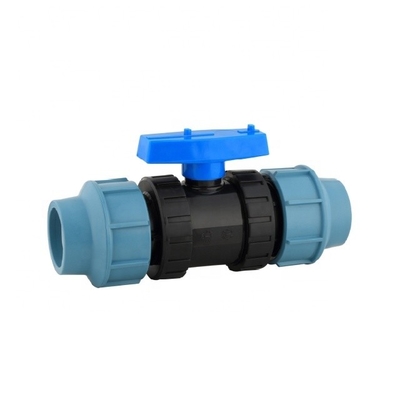 Fabricação de válvulas de plástico Válvula de compressão de 32 mm azul PP de longa duração para irrigação