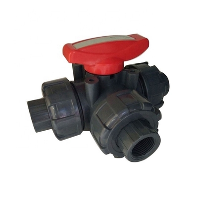 OEM ODM 2 Inch Pool 3 Way Ball Valve com serviço de processamento de moldagem em cinza branco