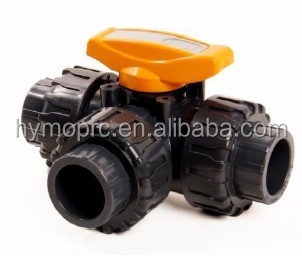 OEM ODM 2 Inch Pool 3 Way Ball Valve com serviço de processamento de moldagem em cinza branco