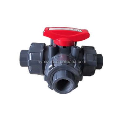 OEM ODM 2 Inch Pool 3 Way Ball Valve com serviço de processamento de moldagem em cinza branco
