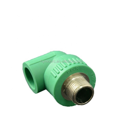 Brass Insert Plumbing de plástico PPR Tubos Fittings Cotovelo para distribuição de água 20mm-400mm