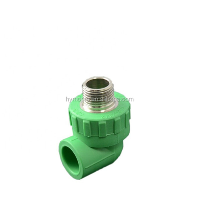 Brass Insert Plumbing de plástico PPR Tubos Fittings Cotovelo para distribuição de água 20mm-400mm