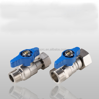 ASTM/DIN Standard Mini Ball Valve PEX Nickel Plated para tubos de gás de cobre