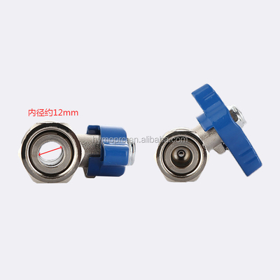 ASTM/DIN Standard Mini Ball Valve PEX Nickel Plated para tubos de gás de cobre