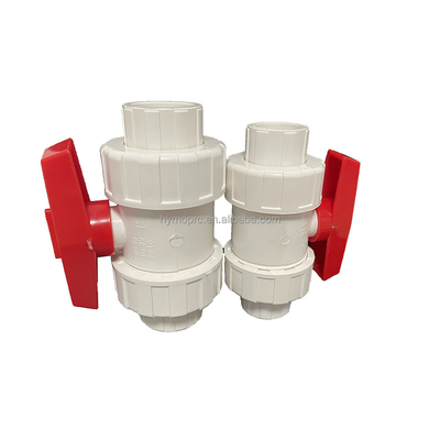 Válvula de esfera de PVC branco 1/2 de espessura padrão para aplicação geral e seleção OEM