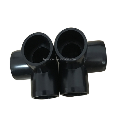 PVC preto 3-Way Cotovelo para 1/2 &quot;a 1&quot; Acessórios de tubos personalizáveis OEM ODM