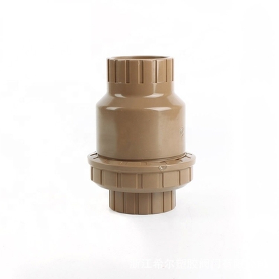 Válvula de plástico de 1 polegada de cor marrom Vertical PVC válvula de verificação de bola com pressão 1,0MPA