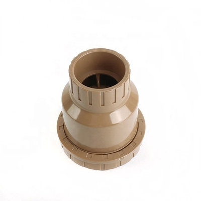 Válvula de plástico de 1 polegada de cor marrom Vertical PVC válvula de verificação de bola com pressão 1,0MPA