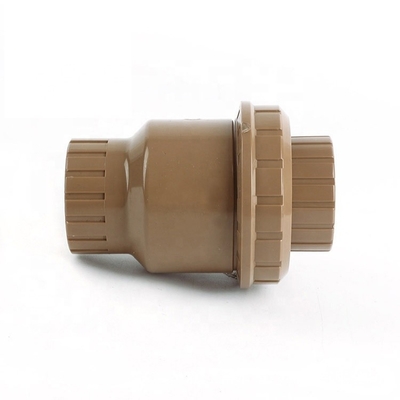 Válvula de plástico de 1 polegada de cor marrom Vertical PVC válvula de verificação de bola com pressão 1,0MPA