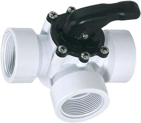 Valva de esfera de PVC de 3 vias para piscinas Medios hidráulicos de água Aplicação geral OEM