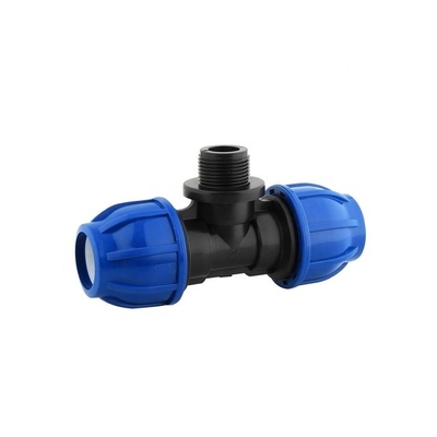 20-110MM PP Equal Tee Acessórios de compressão para irrigação agrícola sustentável