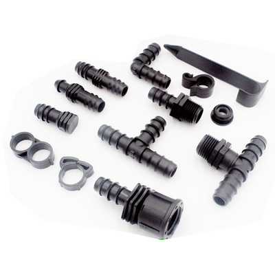 Fittings de irrigação por gotejamento de 20 mm e 16 mm azuis Anel de pinça de plástico para tubo de gotejamento de tubos de PE